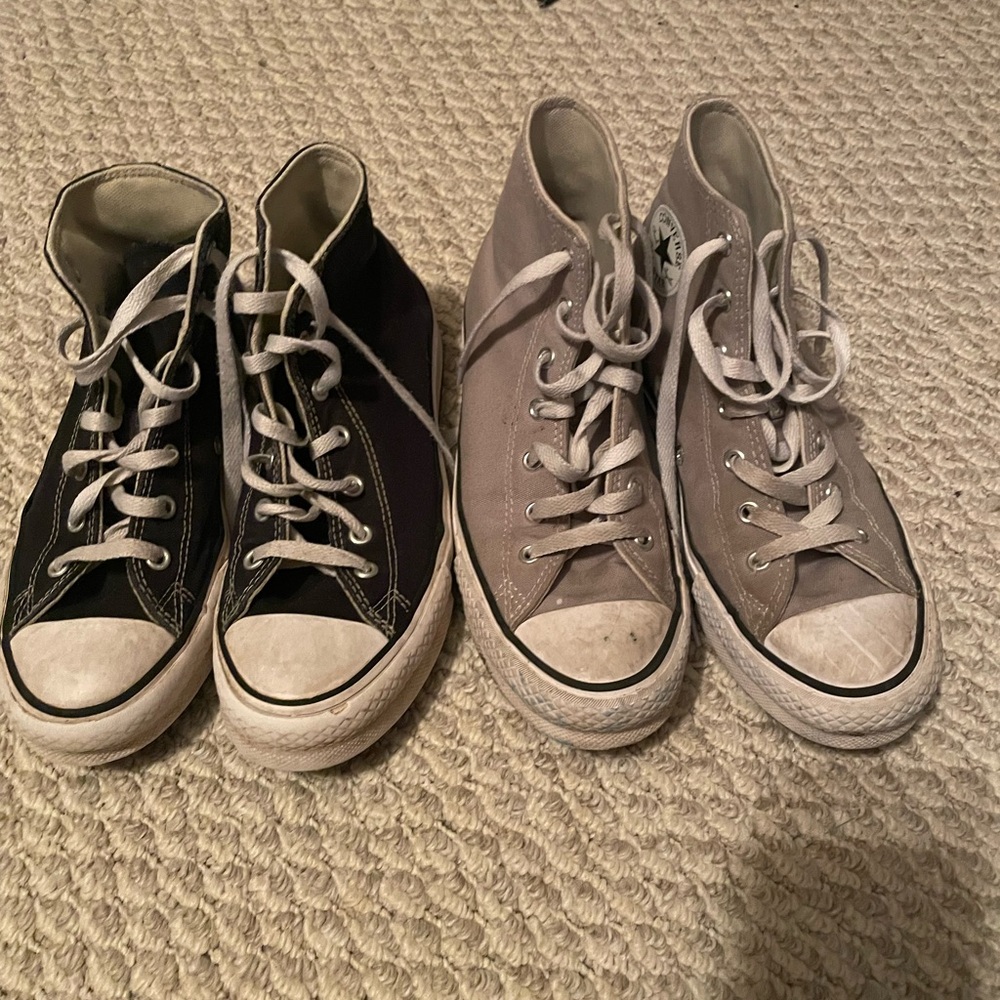 2 pair boys converse high top thick sole
